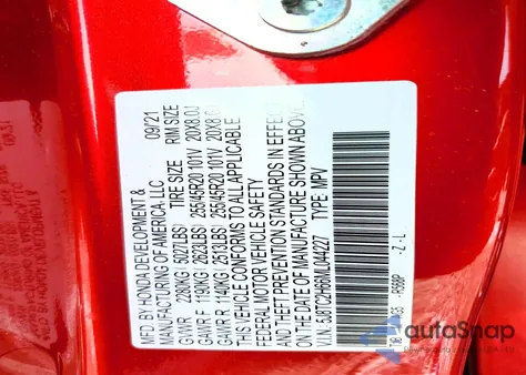 2021 Acura Rdx A-Spec из США, поврежденный, VIN 5J8TC2H66ML044227